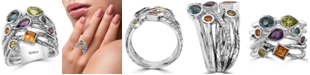 EFFY Collection EFFY&reg; Multi-Gemstone (1-3/4 ct. t.w.) & Diamond (1/10 ct. t.w.) Multirow Ring in Sterling Silver